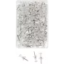 WEDO smeigtukai, permatomi, 100 vnt., 12 mm smeigtuko ilgis, 10 mm galvutės skersmuo, permatomoje plastikinėje dėžutėje (54 249)