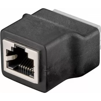 Wentronic 76737 RJ45 T-adapteris skirstytuvas, 1x RJ45 vyriškas į 2x RJ45 moteriškus, 8 kontaktų, juodas