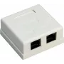 Wentronic Goobay 77633 Cat 6 ekranuotas paviršinis RJ45 tinklo lizdas, 2 prievadų, baltas