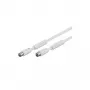 Wentronic Goobay antenos jungiamasis kabelis, 100% ekranuotas, su feritais, baltas, 2,5 m - IEC koaksialinis kištukas į IEC koaksialinį lizdą (50724)