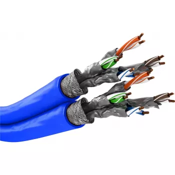Wentronic Goobay CAT 7A dvigubas tinklo kabelis S/FTP PiMF mėlynas - varinis laidininkas CU AWG 22/1 (75716)