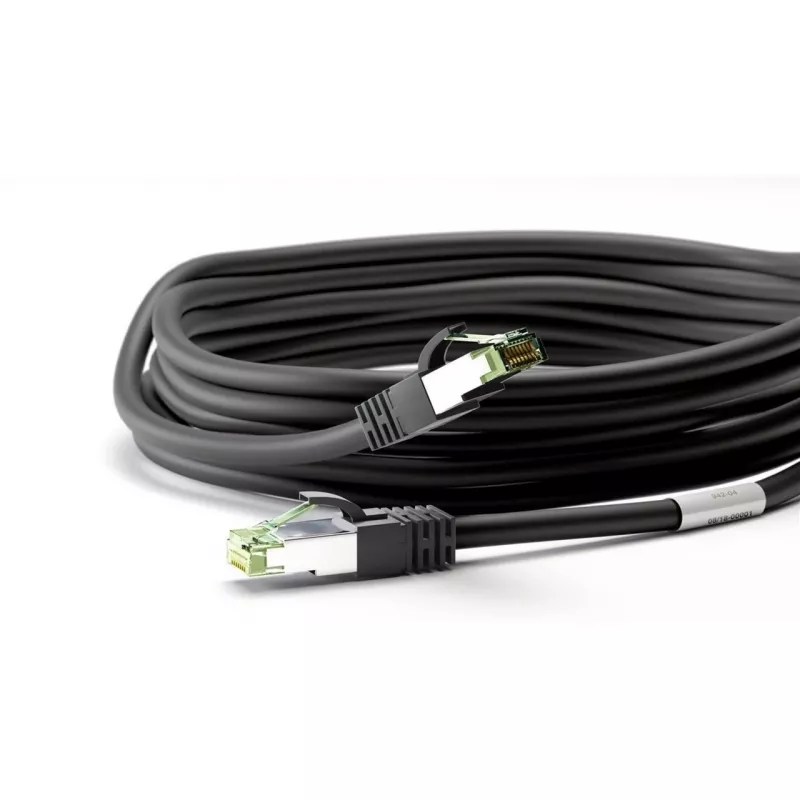 Wentronic Goobay CAT 8.1 tinklo kabelis, S/FTP (PiMF), juodas, 3 m - LSZH be halogenų, varis AWG 24 (66723)