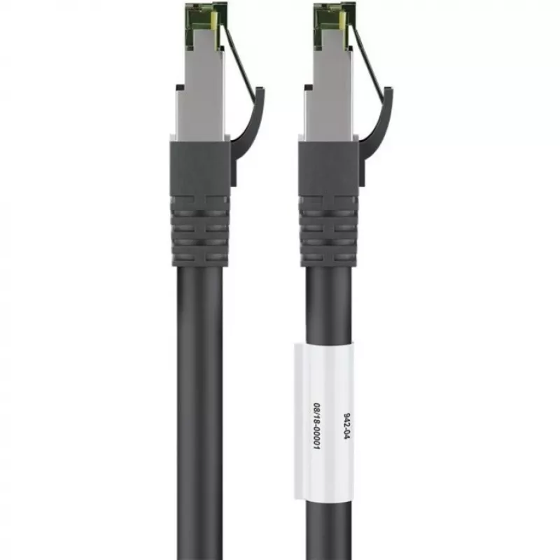 Wentronic Goobay CAT 8.1 tinklo kabelis, S/FTP (PiMF), juodas, 3 m - LSZH be halogenų, varis AWG 24 (66723)