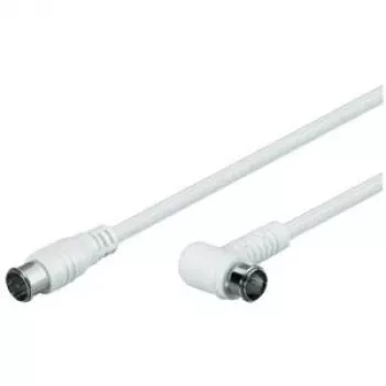 Wentronic Goobay SAT kampinis jungiamasis kabelis F-Quick į F-Quick 90° baltas 2,5 m keturgubai ekranuotas 67348