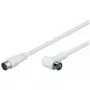 Wentronic Goobay SAT kampinis jungiamasis kabelis F-Quick į F-Quick 90° baltas 2,5 m keturgubai ekranuotas 67348