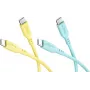 WENTRONIC Goobay Tropic Glow rinkinys 2x USB-C silikoniniai kabeliai, 1,5 m, geltonas, turkio (81275)