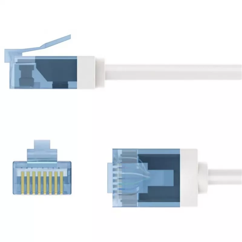Wentronic Goobay Ultra-Flexible CAT 6A Patch Cable Slim U/UTP White - Extra-Short Connectors, 0,5 m 74299