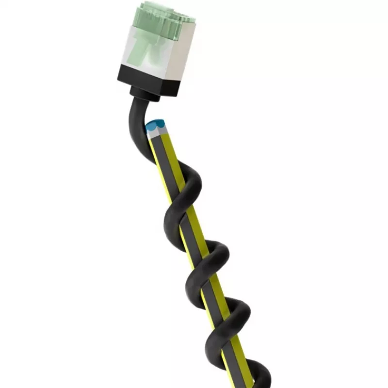 Wentronic Goobay Ultra-Flexible CAT 8.1 Slim S/FTP Patch Cable, juodas, 0,25 m, 40 Gbps, itin trumpi snagless RJ45 74355