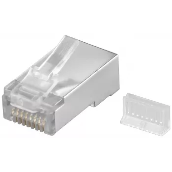 Wentronic RJ45 modulinis kištukas, ekranuotas 8P8C, apvaliam kabeliui, palaidinis