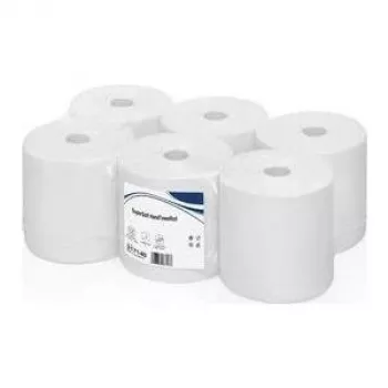WEPA Super Soft 2 sluoksnių aukšto baltumo popierinių rankšluosčių ritinys, 140 m, 198 mm, vaflinis įspaudimas, 100% celiuliozė, 1 ritinys (317140)