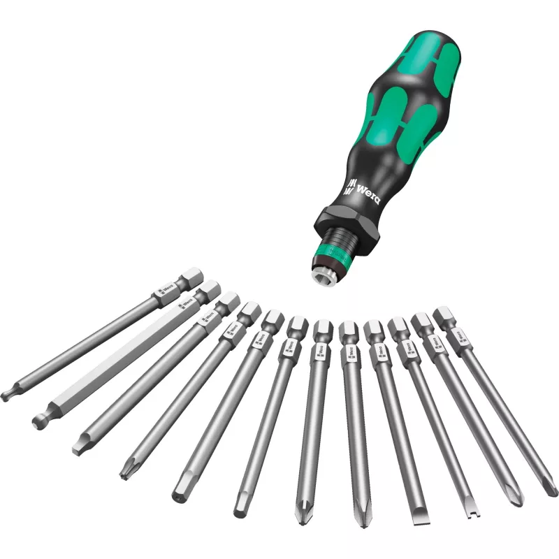 Wera 17 dalių Kraftform Kompakt 60 antgalių rinkinys, plokštieji, Phillips, Pozidriv, TORX BO 05051042001