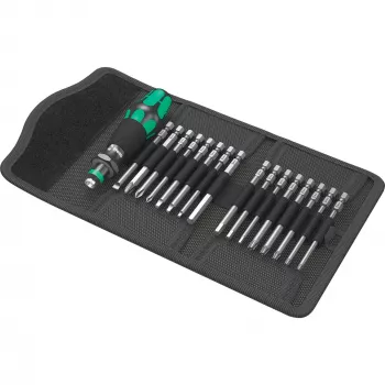 Wera 17 dalių Kraftform Kompakt 60 antgalių rinkinys, plokštieji, Phillips, Pozidriv, TORX BO 05051042001