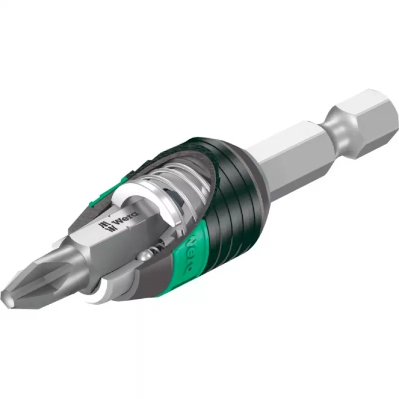 Wera Bit-Safe 61 Universal 1, 1/4 colio šešiabriaunis antgalis, 61 dalių antgalių rinkinys su smūgius sugeriančiais antgaliais ir universaliu antgalių laikikliu 05057122001