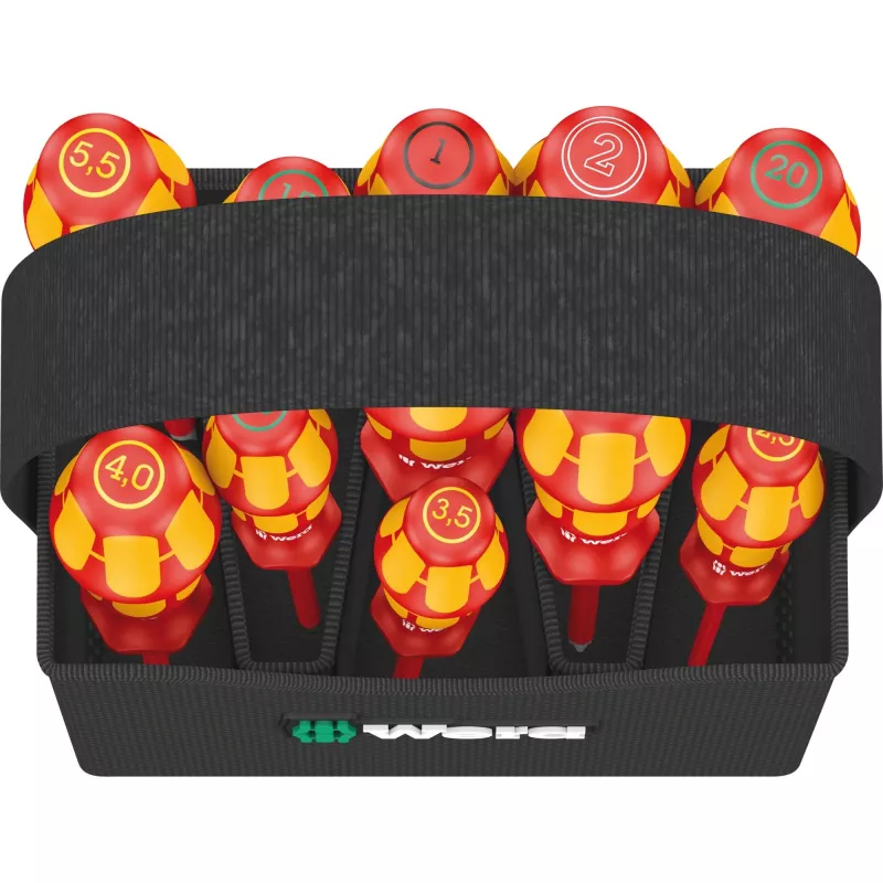 Wera Kraftform 2go 100 atsuktuvų antgalių rinkinys, 11 dalių, Phillips, Pozidriv, Torx, 25 mm antgaliai, su Rapidaptor antgalių laikikliu ir tekstiliniu dėklu 05004310001