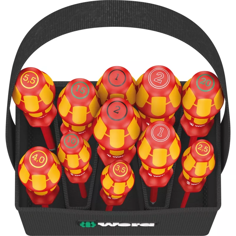 Wera Kraftform 2go 100 atsuktuvų antgalių rinkinys, 11 dalių, Phillips, Pozidriv, Torx, 25 mm antgaliai, su Rapidaptor antgalių laikikliu ir tekstiliniu dėklu 05004310001