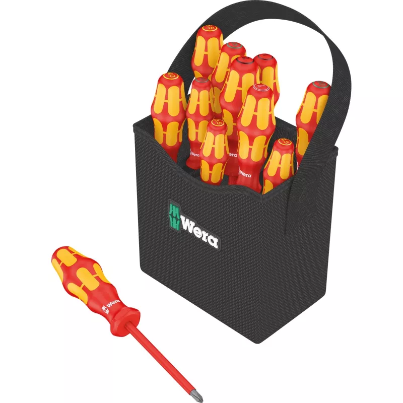 Wera Kraftform 2go 100 atsuktuvų antgalių rinkinys, 11 dalių, Phillips, Pozidriv, Torx, 25 mm antgaliai, su Rapidaptor antgalių laikikliu ir tekstiliniu dėklu 05004310001