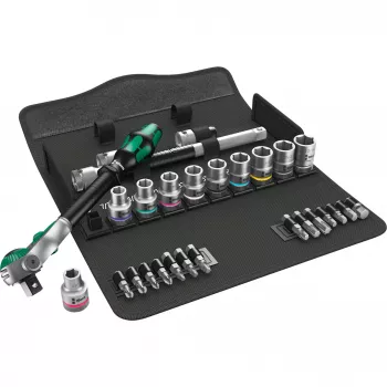 WERA Zyklop Speed Ratchet Set 1/2 inch + Sockets, 28 vnt.