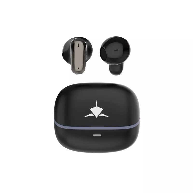 White Shark BLAZE-B GEB-TWS-201 tikrai belaidės Bluetooth 5.1 ausinės su įkrovimo dėklu, IPX4 atsparumu vandeniui, liečiamu valdymu, juodos