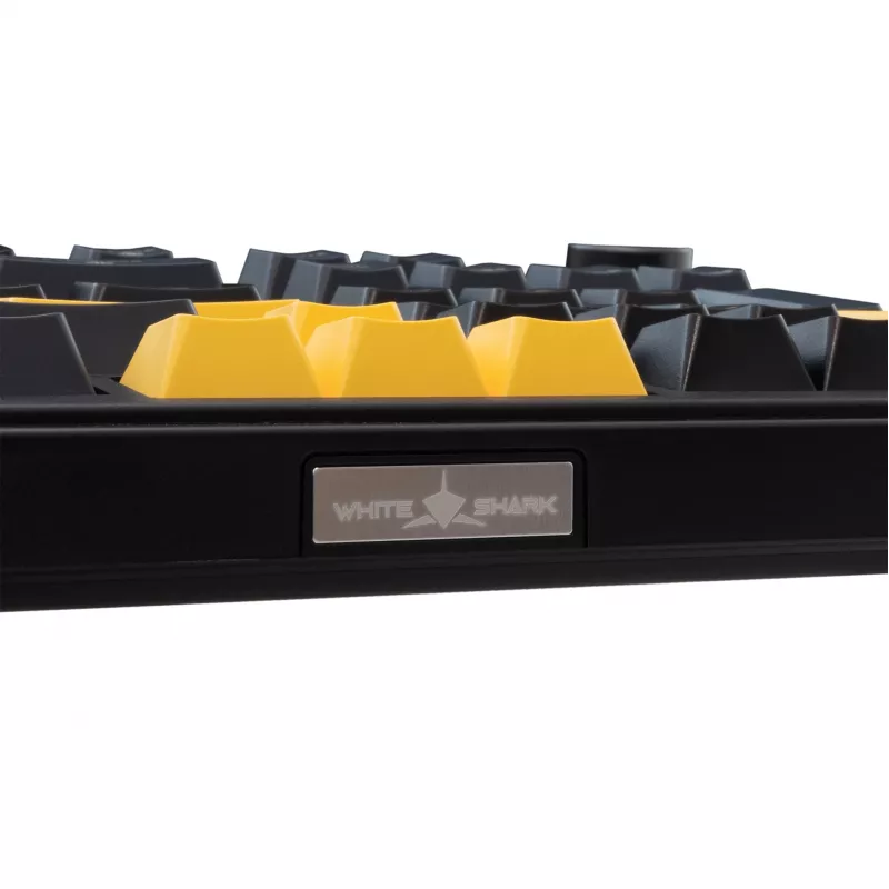 „White Shark EXCALIBUR-B TKL“ mechaninė žaidimų klaviatūra, KTT Wine Red linijiniai, Hot-Swap, per klavišą RGB, juoda