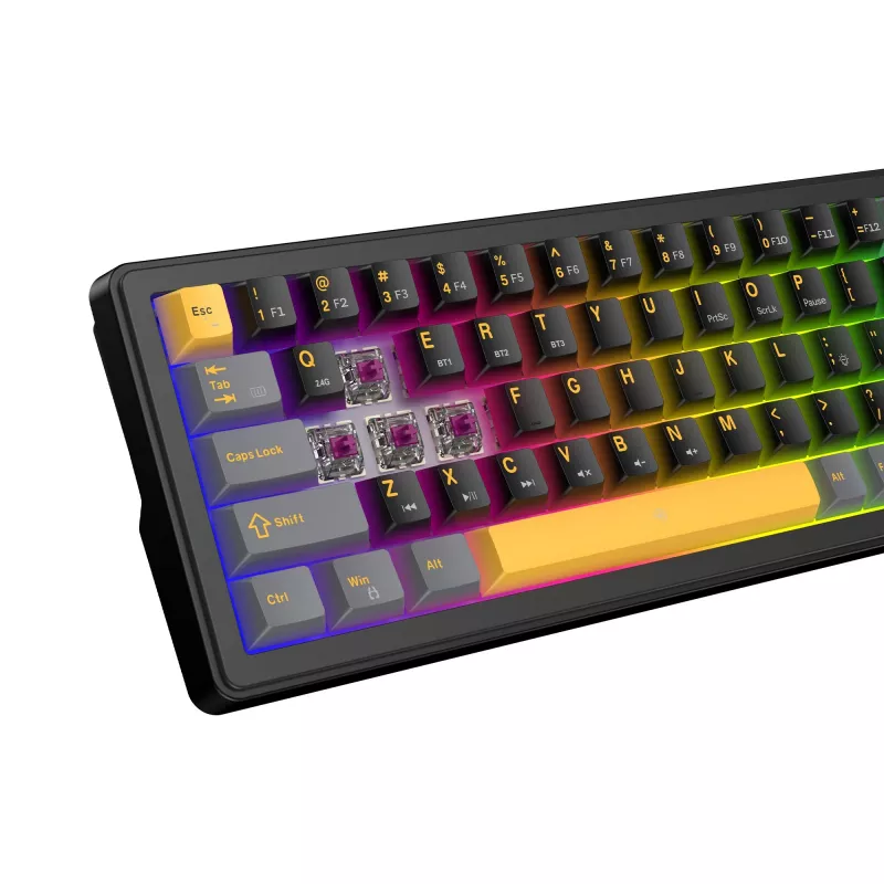 White Shark EXCALIBUR M GK-009151 mechaninė žaidimų klaviatūra, juoda, US išdėstymas, RGB, laidinė