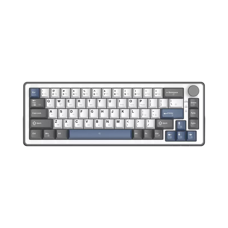 White Shark EXCALIBUR M mechaninė klaviatūra (GK-009251) su Outemu Blue jungikliais, RGB foniniu apšvietimu, US išdėstymu, balta
