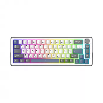 White Shark EXCALIBUR M mechaninė klaviatūra (GK-009251) su Outemu Blue jungikliais, RGB foniniu apšvietimu, US išdėstymu, balta