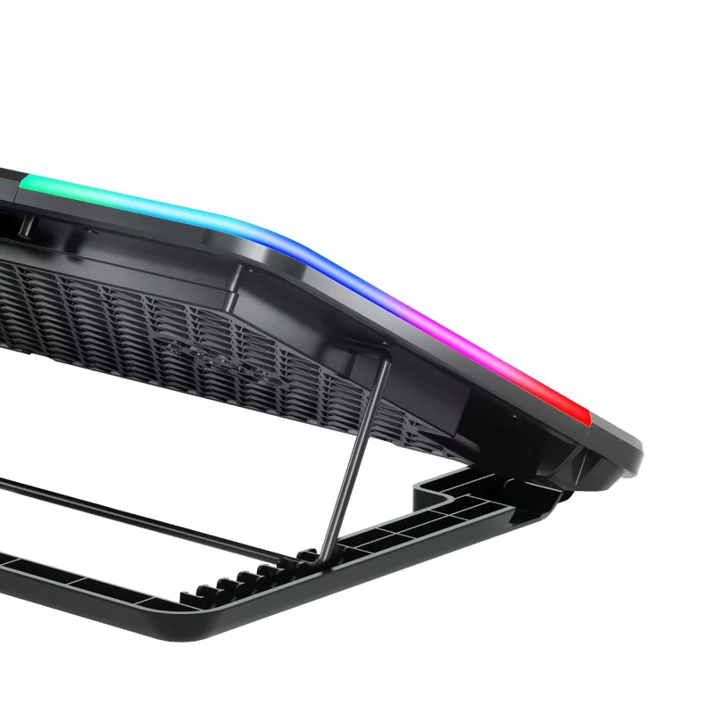 White Shark ICE BLADE GCP-96 dviejų ventiliatorių aušinimo padėklas nešiojamam kompiuteriui su mėlynu LED, iki 17 colių, 5 reguliavimo padėtys