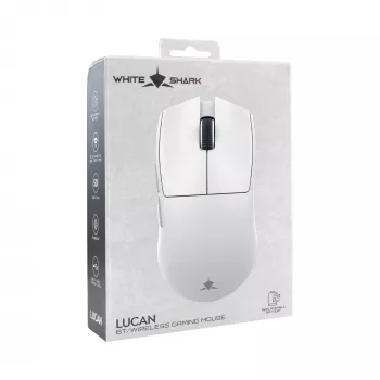 White Shark LUCAN-W WGM-5022 12000 DPI belaidė žaidimų pelė, balta