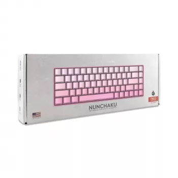 White Shark NUNCHAKU-P-US-RED.SW TKL mechaninė žaidimų klaviatūra – 87 klavišų, Outemu Red jungikliai, RGB apšvietimas, rožinė