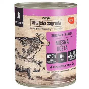 WIEJSKA ZAGRODA Puppy Meat Feast šlapias šuniukų ėdalas 800g