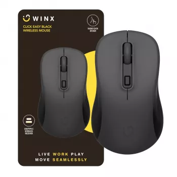 WINX CLICK Easy 1600DPI 2.4GHz belaidė pelė - juoda
