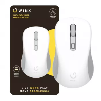 WINX CLICK Easy 1600DPI 2,4GHz belaidė pelė - balta