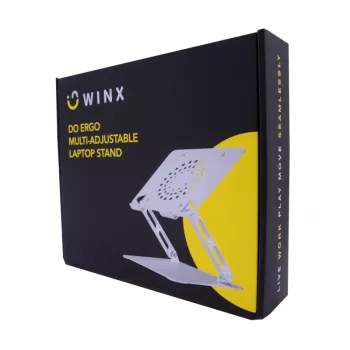 WINX DO Ergo daugiafunkcis nešiojamojo kompiuterio stovas, aliuminis, sidabrinis, 10-17 inch, sulankstomas, reguliuojamas aukštis ir kampas