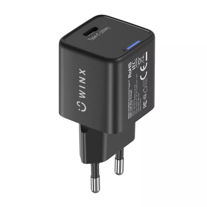 WINX POWER Essential Type-C 20W GaN sieninis įkroviklis - baltas