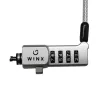WINX Secure Max Universal Code Cable Lock - 4 skaitmenų perstatomas kodas, pintas plienas, 1,8 m, juoda/sidabrinė