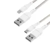 WINX USB į Type-C|Lightning įkrovimo kabelis 2-in-1 su šakotuvu 1,2 m juodas