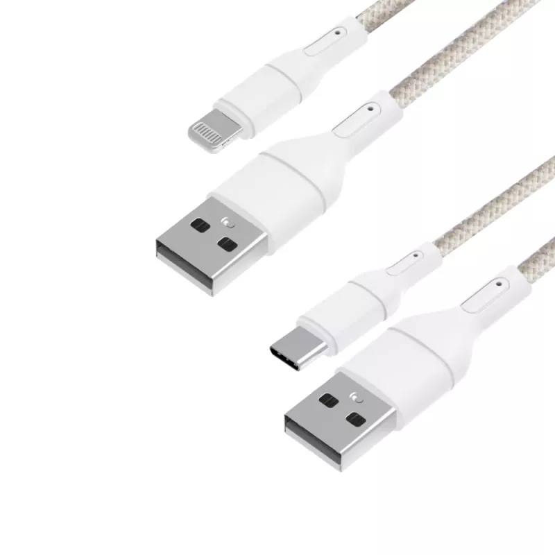 WINX USB į Type-C|Lightning įkrovimo kabelis 2-in-1 su šakotuvu 1,2 m juodas