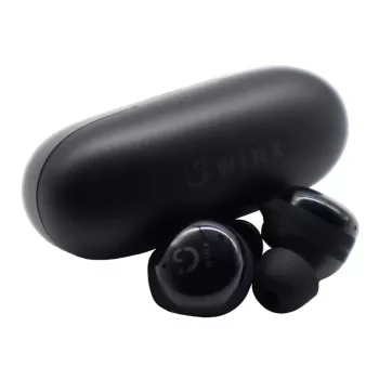 WINX VIBE Active 2 TWS ausinės – belaidės Bluetooth 5.3 ausinės su įkrovimo dėklu, IPX4 atsparumu vandeniui, ENC mikrofonu, jutikliniais valdymais, žemos delsos žaidimų režimu, 24 val. viso grojimo laiko, juodos