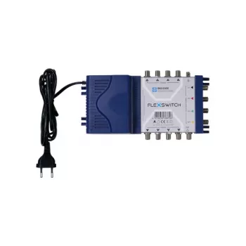 WISI DXS0508 FLEXSWITCH aktyvusis multijungiklis su 5 įėjimais ir 8 išėjimais bei maitinimo šaltiniu