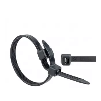 WKK užveržiamasis kabelio raištis 370 mm 7,60 mm juodas UV stabilizuotas 100 vnt.