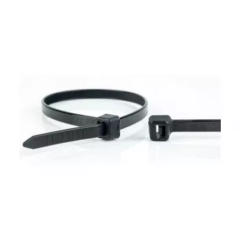 WKK UV stabilizuoti juodi nailono kabelių raiščiai 100 x 2.5 mm, 100 vnt. pak.