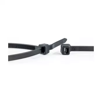 WKK UV stabilizuoti juodi nailono kabelių raiščiai 100 x 2.5 mm, 100 vnt. pak.