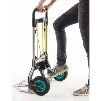 wolfcraft TS 850 aliumininis vežimėlis, 100 kg keliamoji galia, sulankstomas, juodas 5503000