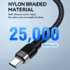 Wozinsky 1 m USB-C į USB-C laidas 60W PD greitas įkrovimas ir duomenų sinchronizavimas juodas