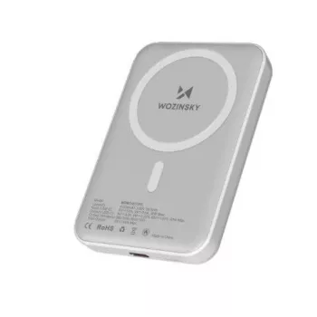 Wozinsky 10 000 mAh magnetinė Power Bank balta