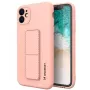 Wozinsky Apple iPhone 12 Kickstand Case Silicone Case with Stand Pink