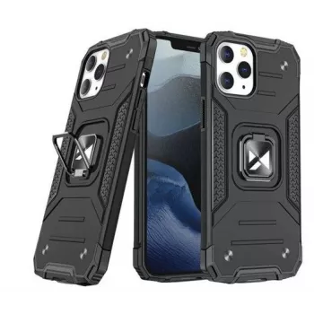 Wozinsky Apple iPhone 12 Pro Max Ring Armor dėklas su atramėle – tvirtas apsauginis dėklas, juodas