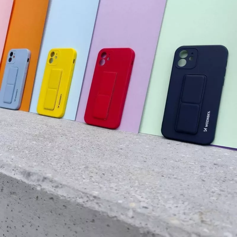 Wozinsky silikoninis dėklas su stovu telefonui Samsung Galaxy S22 Plus, raudonas