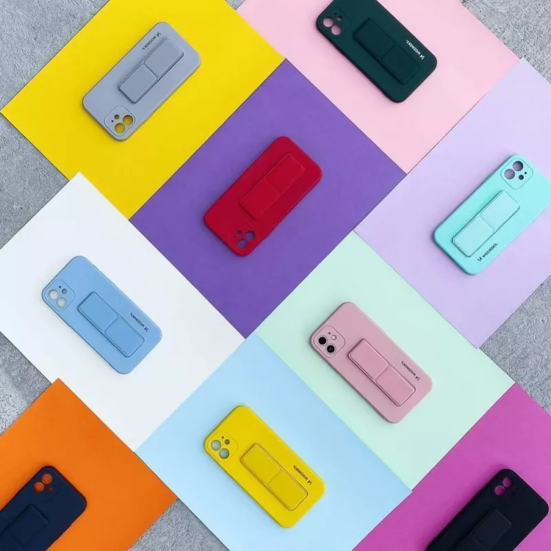Wozinsky silikoninis dėklas su stovu telefonui Samsung Galaxy S22 Plus, raudonas