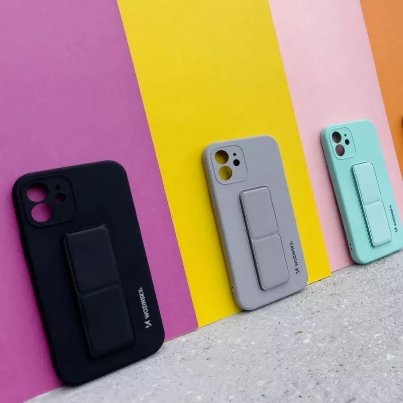 Wozinsky silikoninis dėklas su stovu telefonui Samsung Galaxy S22 Plus, raudonas
